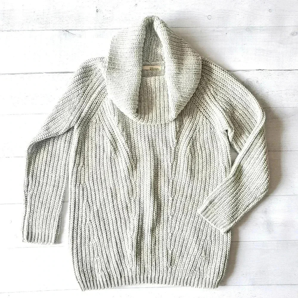 ALLISON Gray‎ Sweater  chunky Size S